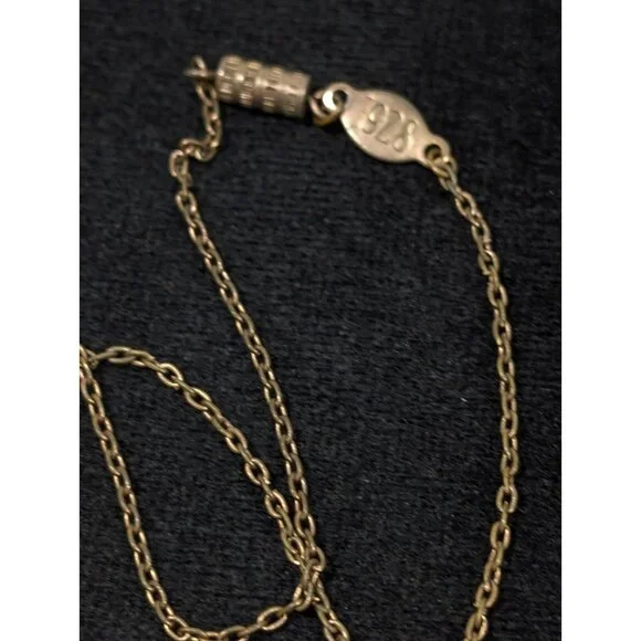 Vintage 1970s 1928 Morton Salt Girl Umbrella Gold Tone Necklace with Crystals - Picture 6 of 11